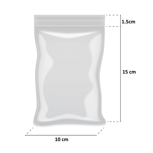 Bolsa ZIP Polietileno 10x15 cm - Paquete 100 Unidades