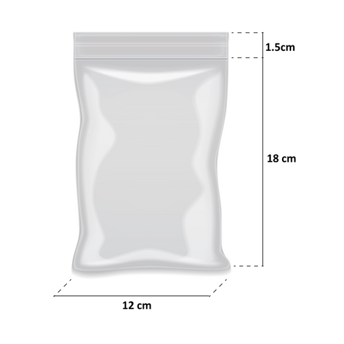 Bolsa ZIP Polietileno 12x18 cm - Paquete 100 Unidades