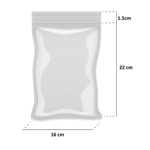 Bolsa ZIP Polietileno 16x22 cm - Paquete 100 Unidades