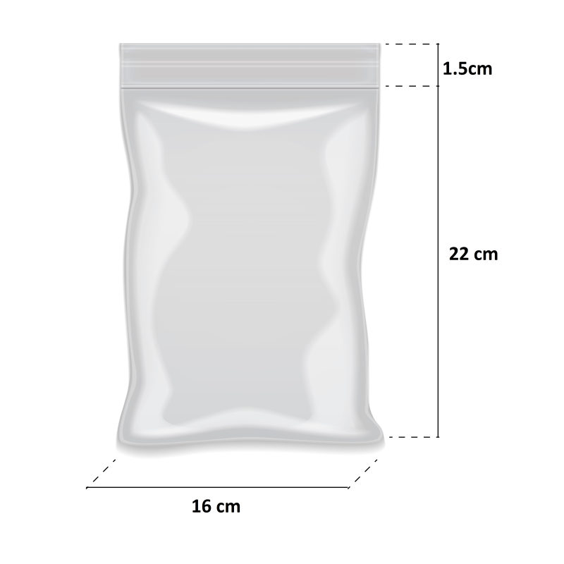 Bolsa ZIP Polietileno 16x22 cm - Paquete 100 Unidades