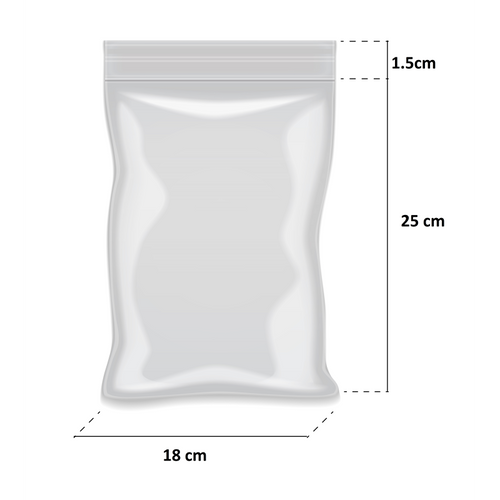 Bolsa ZIP Polietileno 18x25 cm - Paquete 100 Unidades