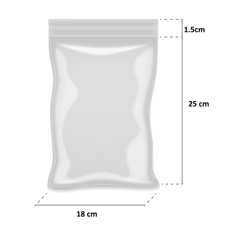 Bolsa ZIP Polietileno 18x25 cm - Paquete 100 Unidades