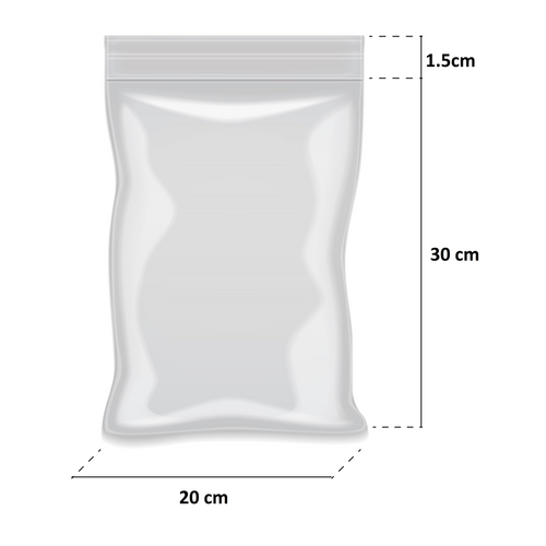 Bolsa ZIP Polietileno 20x30 cm - Paquete 100 Unidades