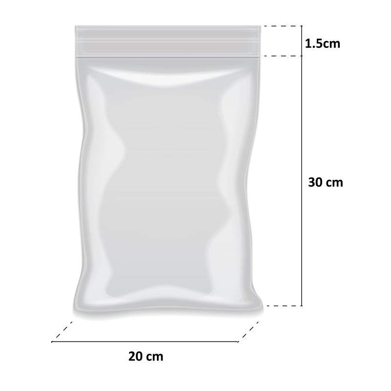 Bolsa ZIP Polietileno 20x30 cm - Paquete 100 Unidades