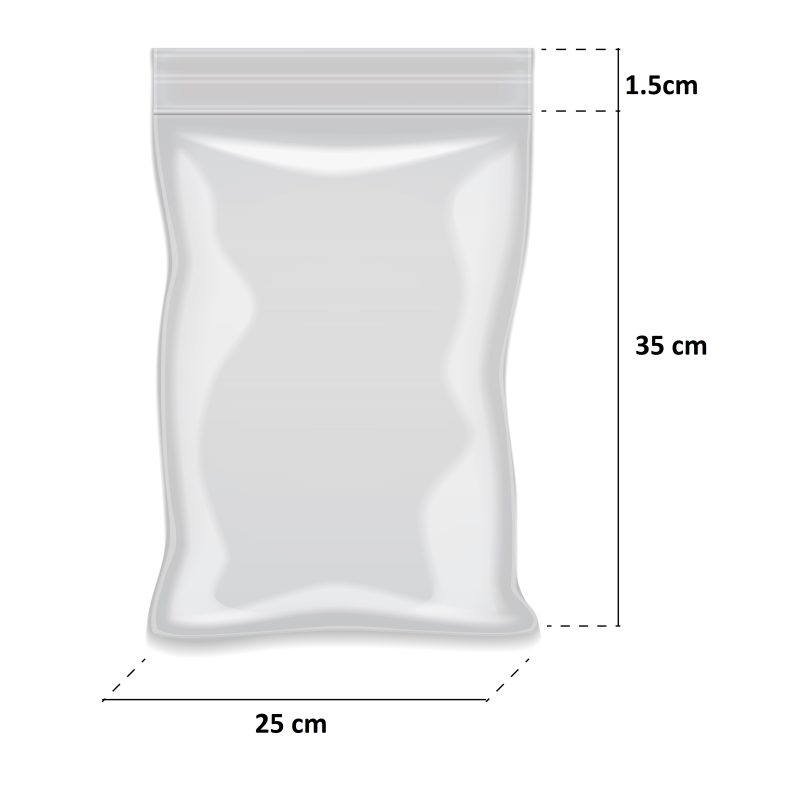 Bolsa ZIP Polietileno 25x35 cm - Paquete 100 Unidades