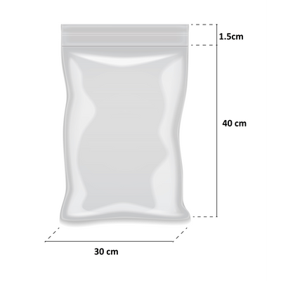 Bolsa ZIP Polietileno 30x40 cm - Paquete 100 Unidades