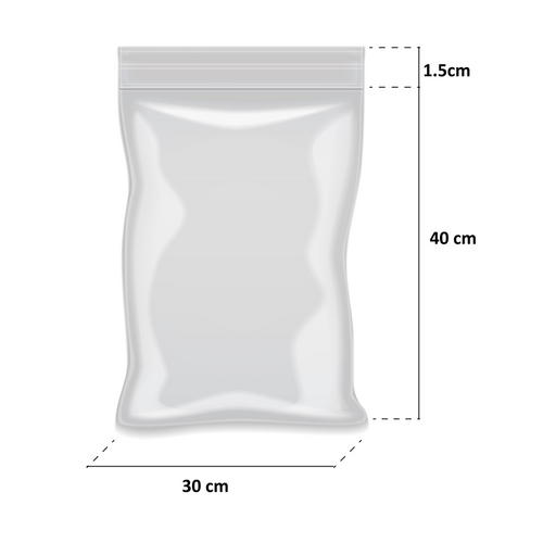 Bolsa ZIP Polietileno 30x40 cm - Paquete 100 Unidades