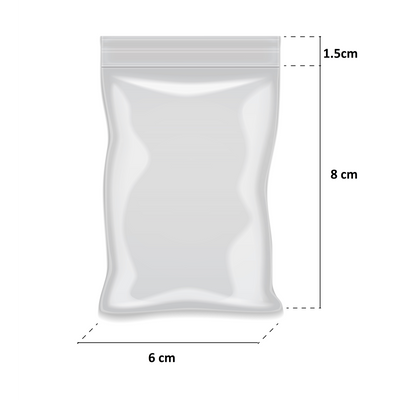 Bolsa ZIP Polietileno 6x8 cm - Paquete 100 Unidades