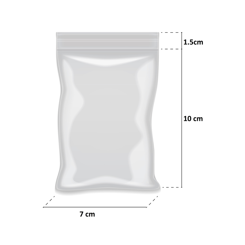 Bolsa ZIP Polietileno 7x10 cm - Paquete 100 Unidades